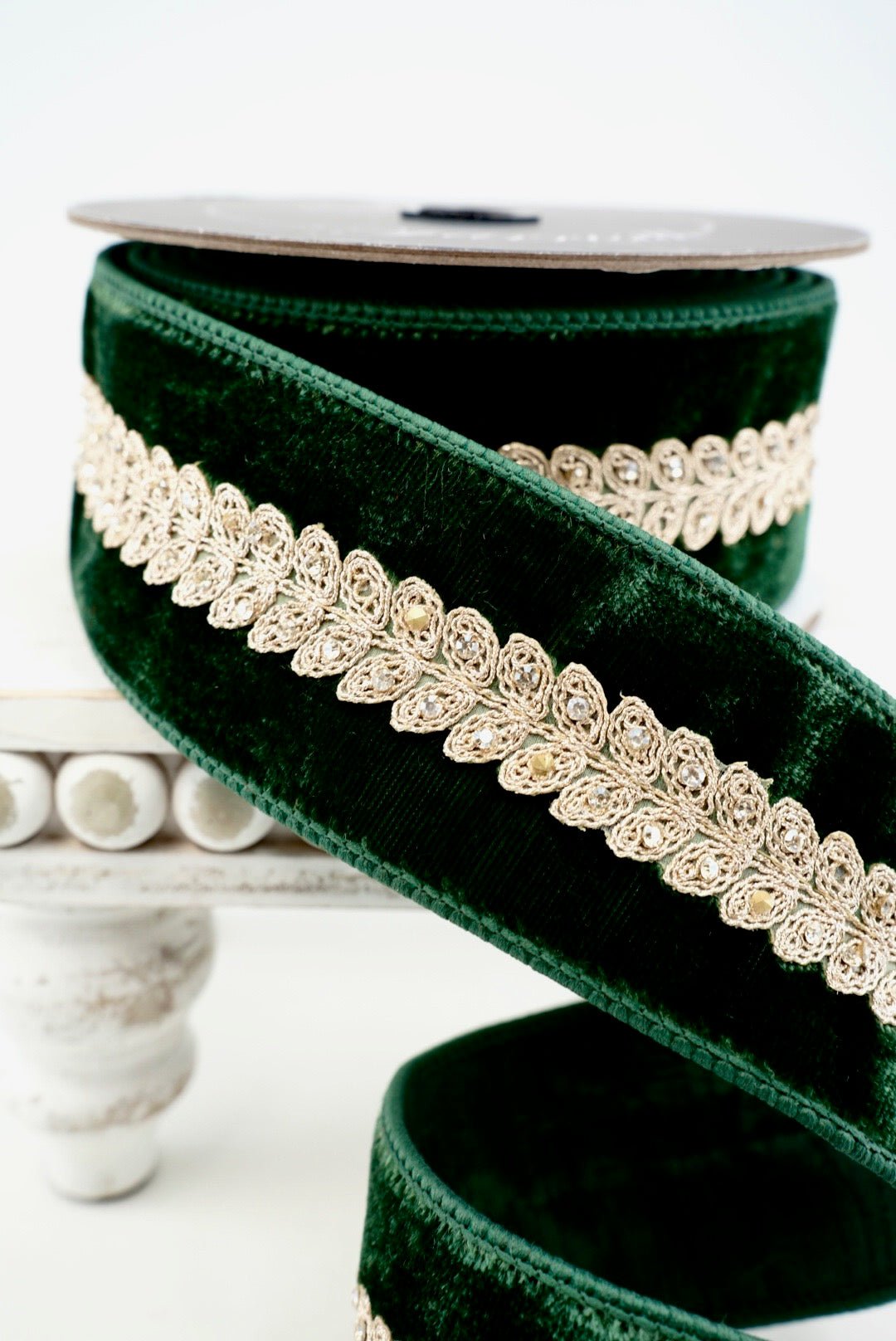 Farrisilk Dark Pine Diamond Garland Wired Ribbon - 2.5" - Greenery MarketWired RibbonRJ001-38