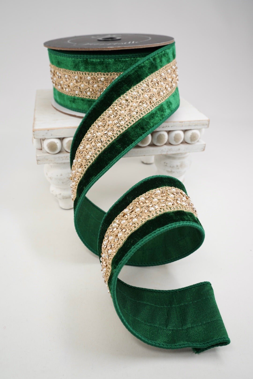 Farrisilk Emerald Opuleat Wired Ribbon - 2.5" - Greenery MarketWired RibbonRK992-55