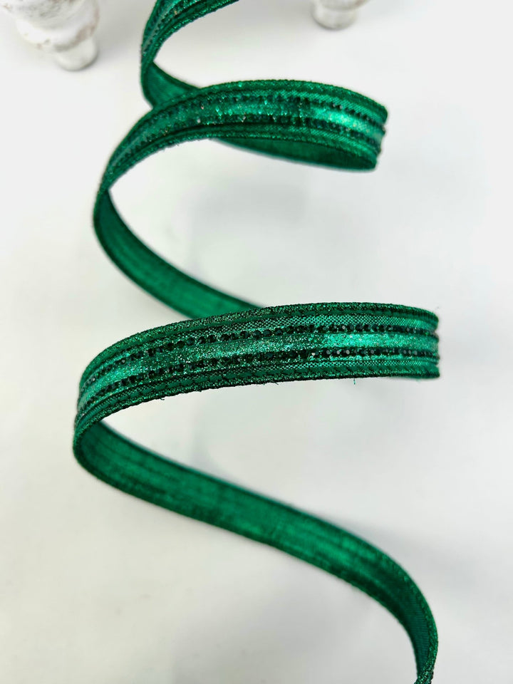 Farrisilk Emerald Semiprecious Wired Ribbon - .75" - Greenery MarketWired RibbonRK811-55