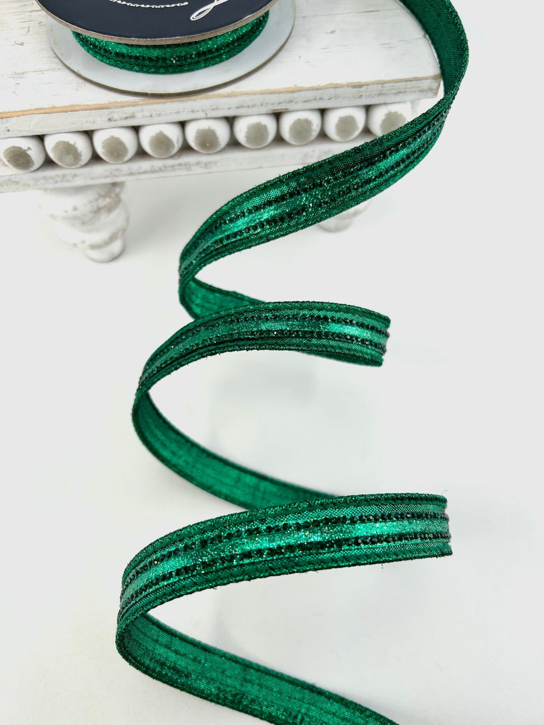 Farrisilk Emerald Semiprecious Wired Ribbon - .75" - Greenery MarketWired RibbonRK811-55