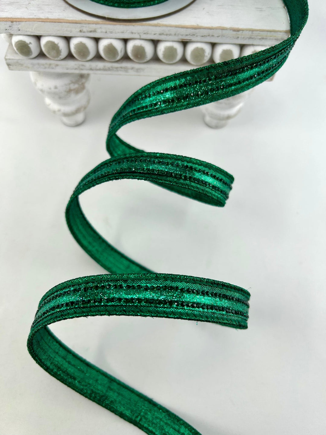 Farrisilk Emerald Semiprecious Wired Ribbon - .75" - Greenery MarketWired RibbonRK811-55