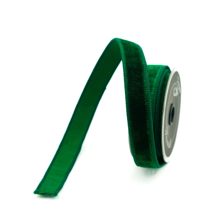 Farrisilk Emerald Velvet Wired Ribbon - 1" - Greenery MarketWired RibbonRG008-55