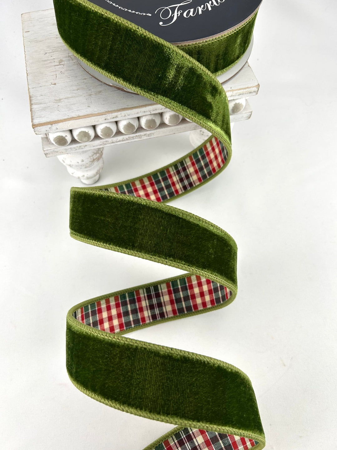 Farrisilk Forest Green Multi Plaid Plush Wired Ribbon - 1.5" - Double Sided - Greenery MarketWired RibbonRM004-10