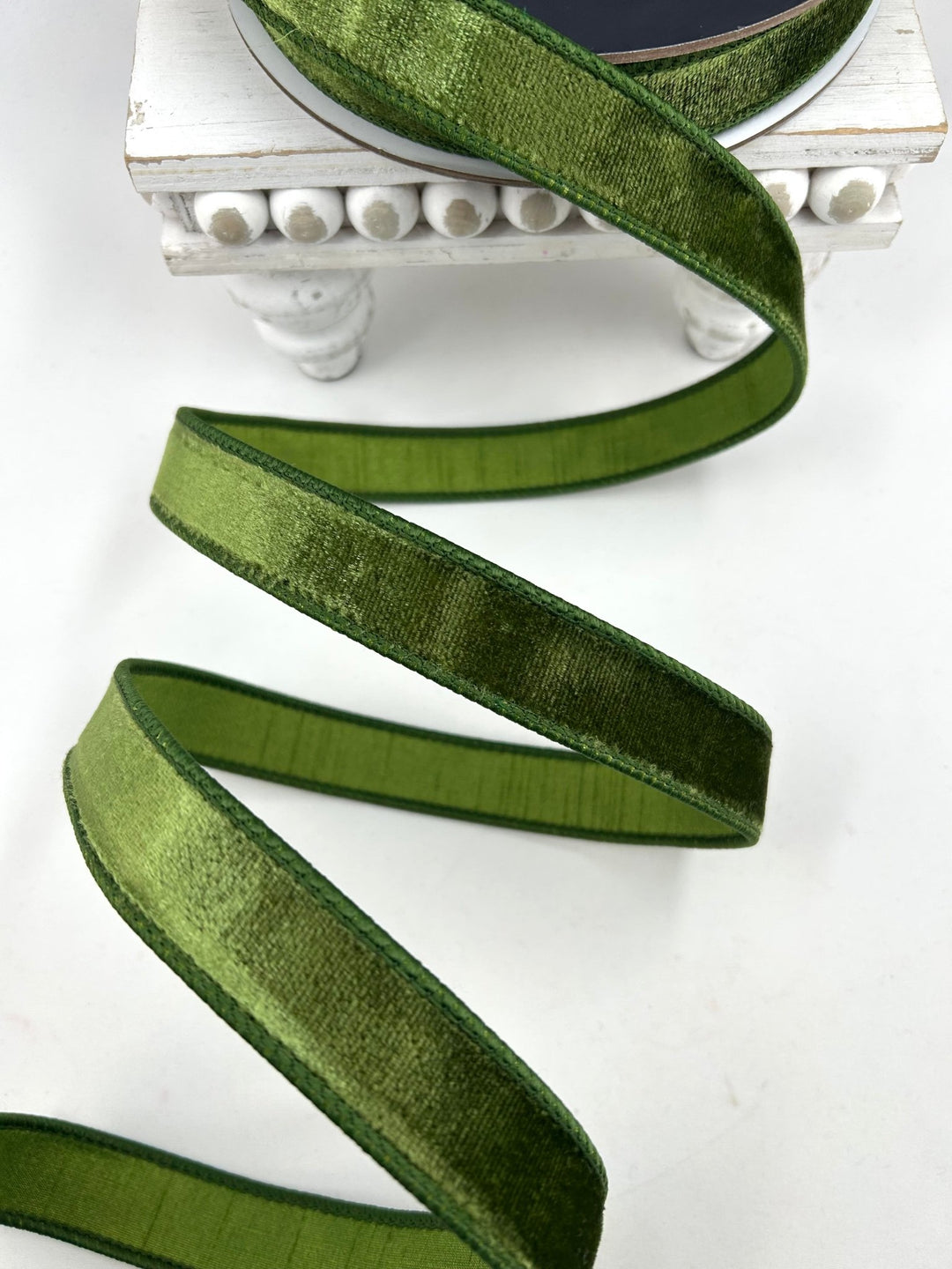 Farrisilk Forest Green Velvet Wired Ribbon - 1" - Greenery MarketWired RibbonRG008-45