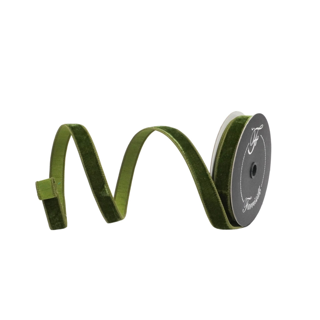 Farrisilk Forest Green Velvet Wired Ribbon - 1" - Greenery MarketWired RibbonRG008-45
