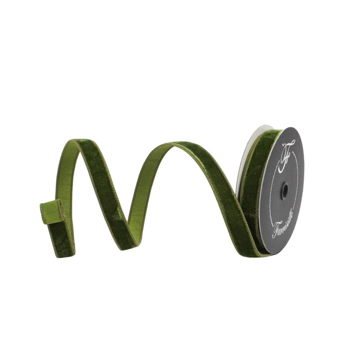 Farrisilk Forest Green Velvet Wired Ribbon - 1" - Greenery MarketWired RibbonRG008-45