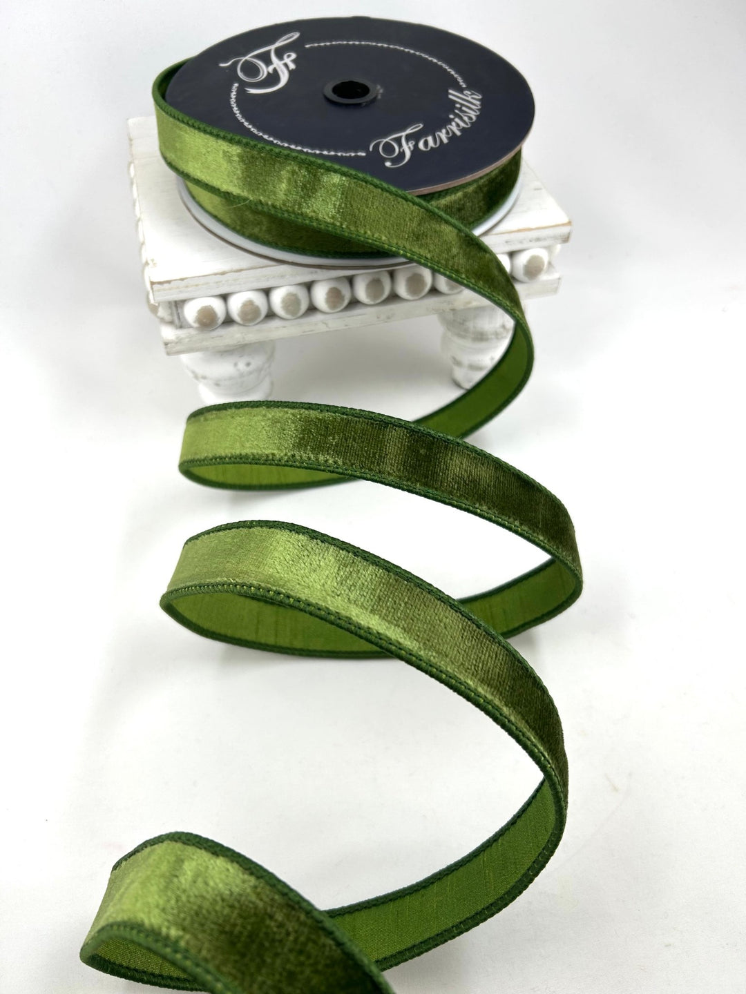 Farrisilk Forest Green Velvet Wired Ribbon - 1" - Greenery MarketWired RibbonRG008-45
