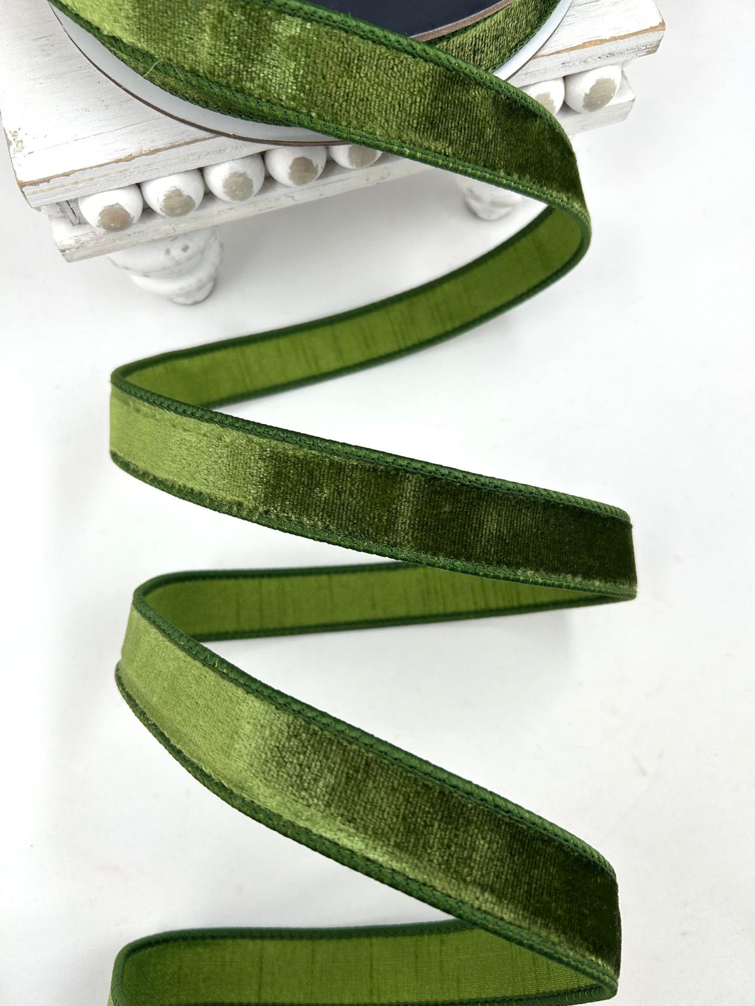 Farrisilk Forest Green Velvet Wired Ribbon - 1" - Greenery MarketWired RibbonRG008-45