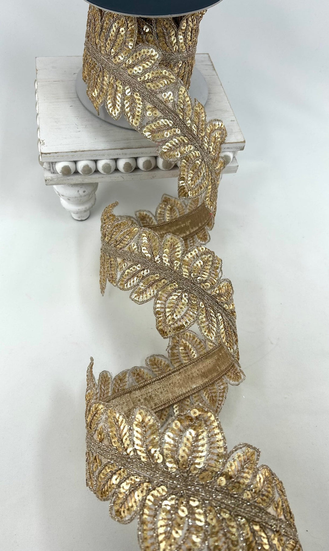 Farrisilk Gold Masquerade Vine Wired Ribbon - 4" - Greenery MarketWired RibbonDR018-50