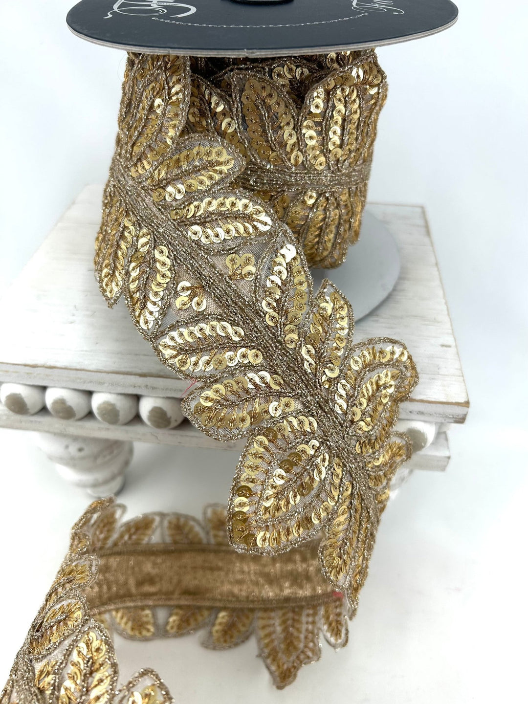 Farrisilk Gold Masquerade Vine Wired Ribbon - 4" - Greenery MarketWired RibbonDR018-50
