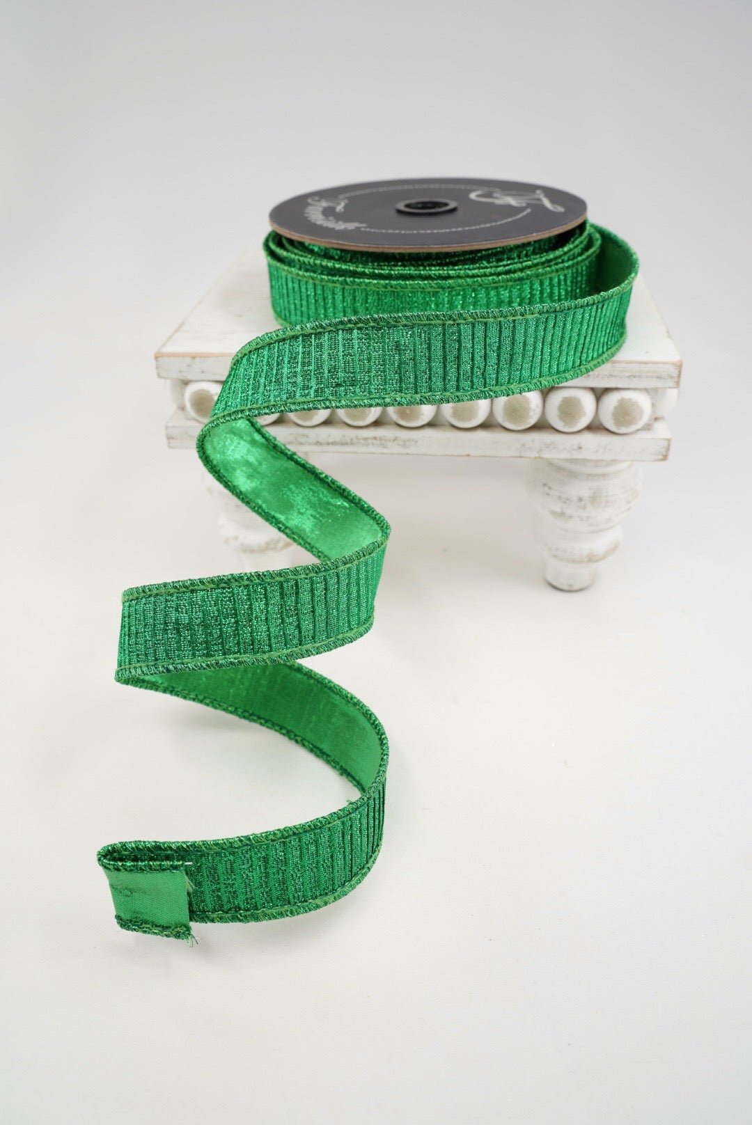 Farrisilk Green Pleated Metallic Wired Ribbon - 1" - Greenery MarketWired RibbonRK437-61