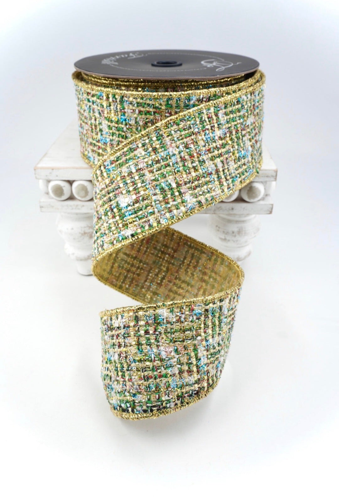 Farrisilk, holiday hues tweed wired ribbon 2.5” - Greenery MarketRibbons & TrimRC160-55