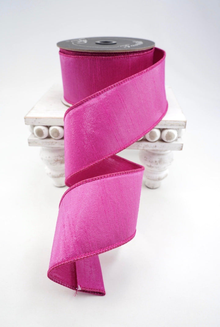 Farrisilk Hot Pink Silky Sheen Wired Ribbon - 2.5" - Greenery MarketWired RibbonSR155-15