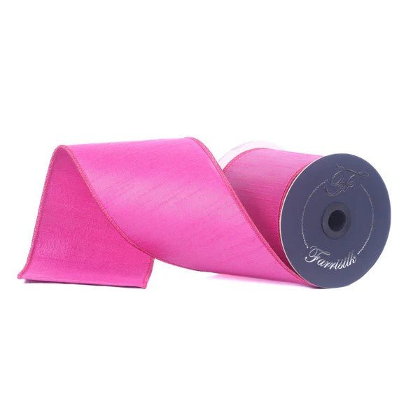Farrisilk Hot Pink Silky Sheen Wired Ribbon - 4" - Greenery MarketWired RibbonSR156-15