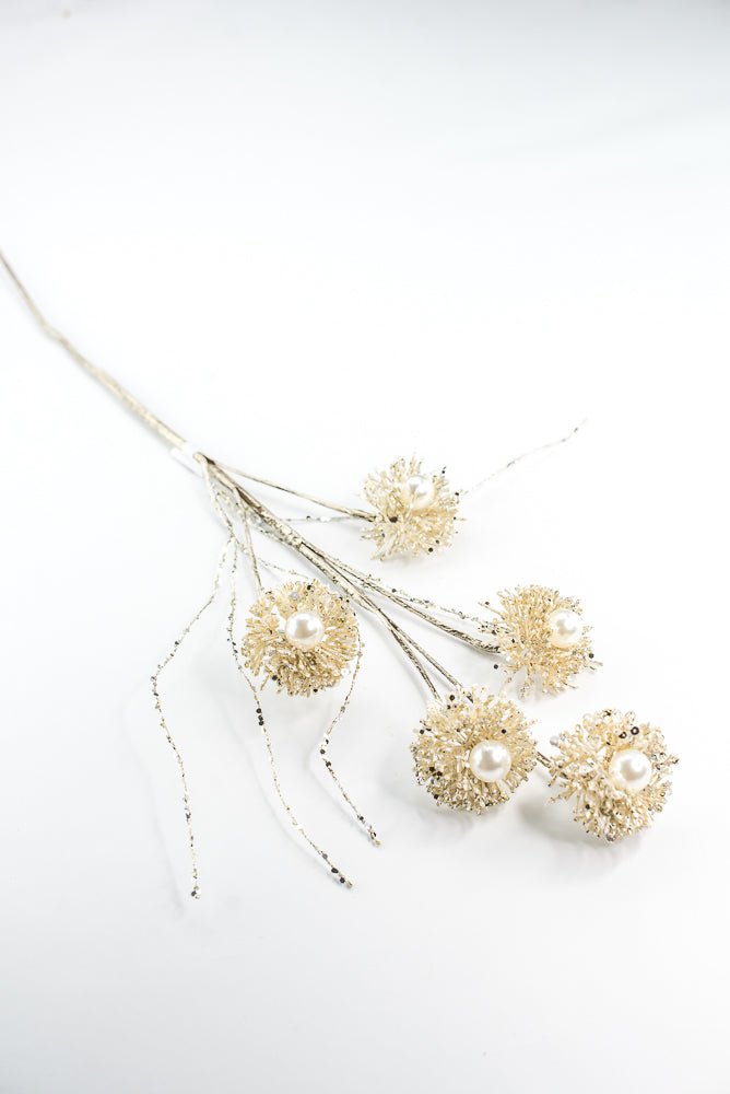 Farrisilk Ivory Pearl Puff Spray - 28" - Greenery MarketCF104-62