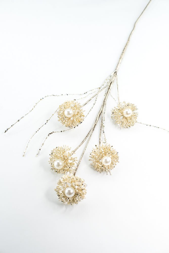 Farrisilk Ivory Pearl Puff Spray - 28" - Greenery MarketCF104-62