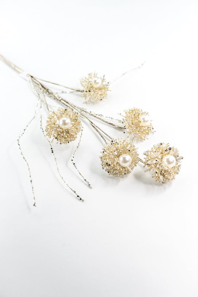 Farrisilk Ivory Pearl Puff Spray - 28" - Greenery MarketCF104-62