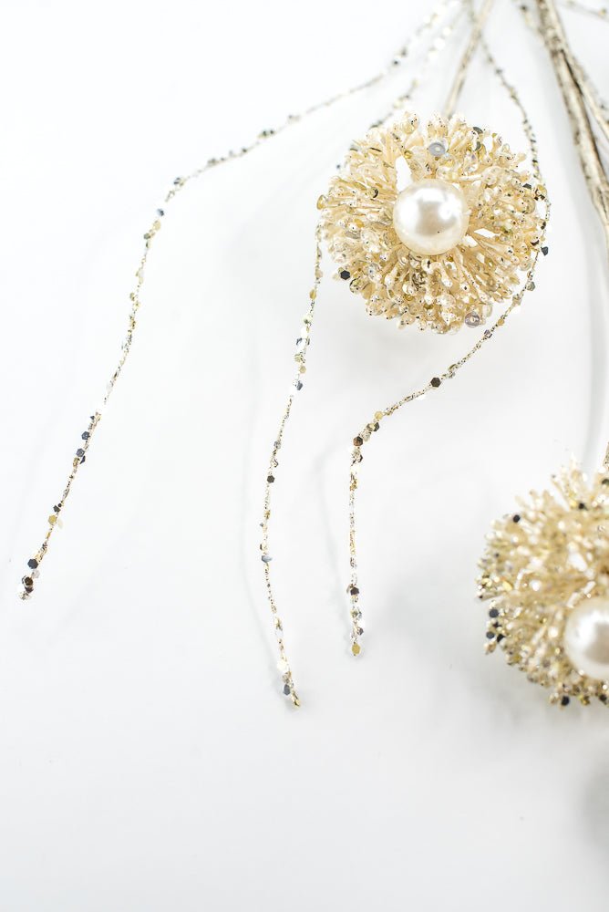 Farrisilk Ivory Pearl Puff Spray - 28" - Greenery MarketCF104-62