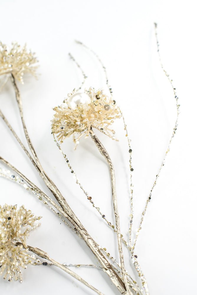 Farrisilk Ivory Pearl Puff Spray - 28" - Greenery MarketCF104-62