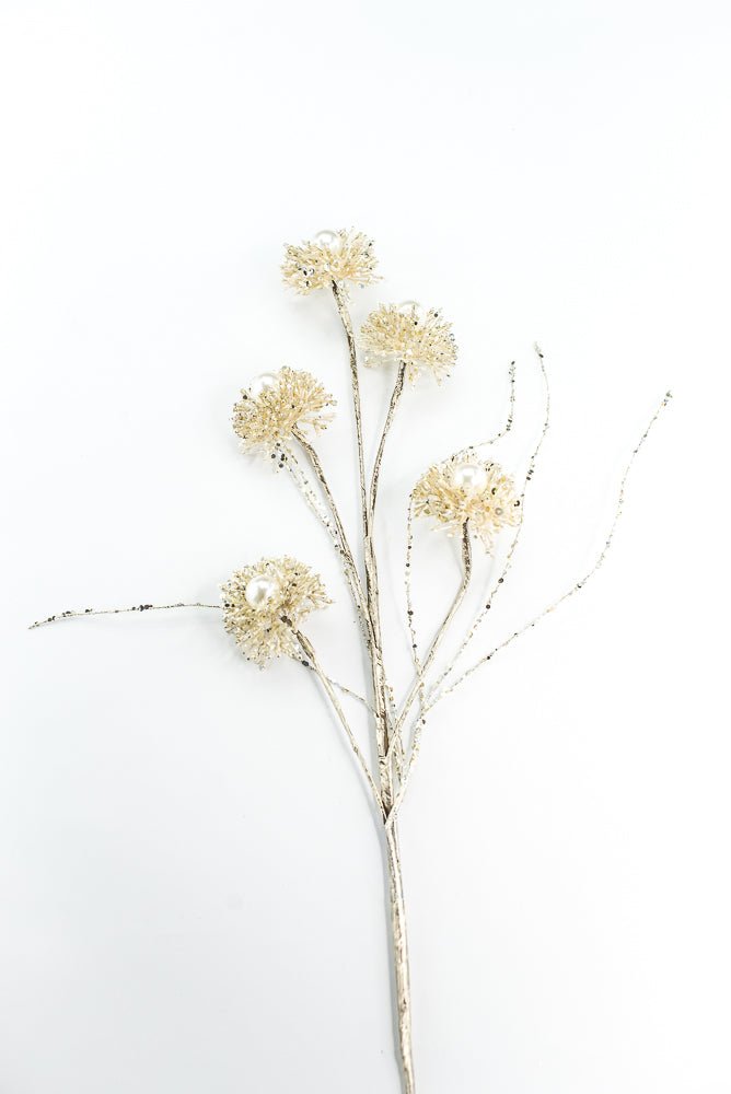 Farrisilk Ivory Pearl Puff Spray - 28" - Greenery MarketCF104-62