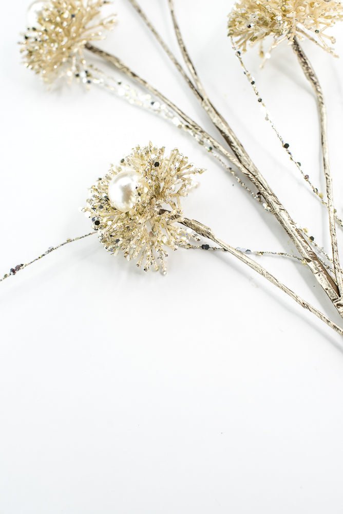 Farrisilk Ivory Pearl Puff Spray - 28" - Greenery MarketCF104-62