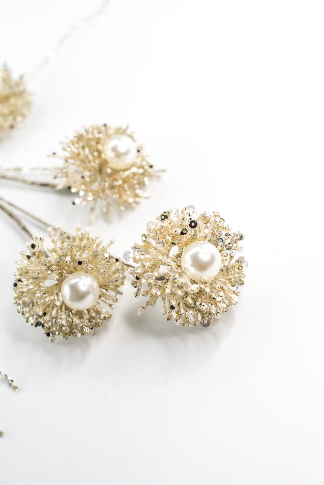 Farrisilk Ivory Pearl Puff Spray - 28" - Greenery MarketCF104-62