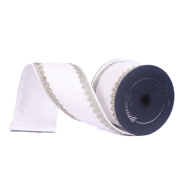 Farrisilk Ivory Ruban Royale Wired Ribbon - 4" - Greenery MarketWired RibbonRK998-62