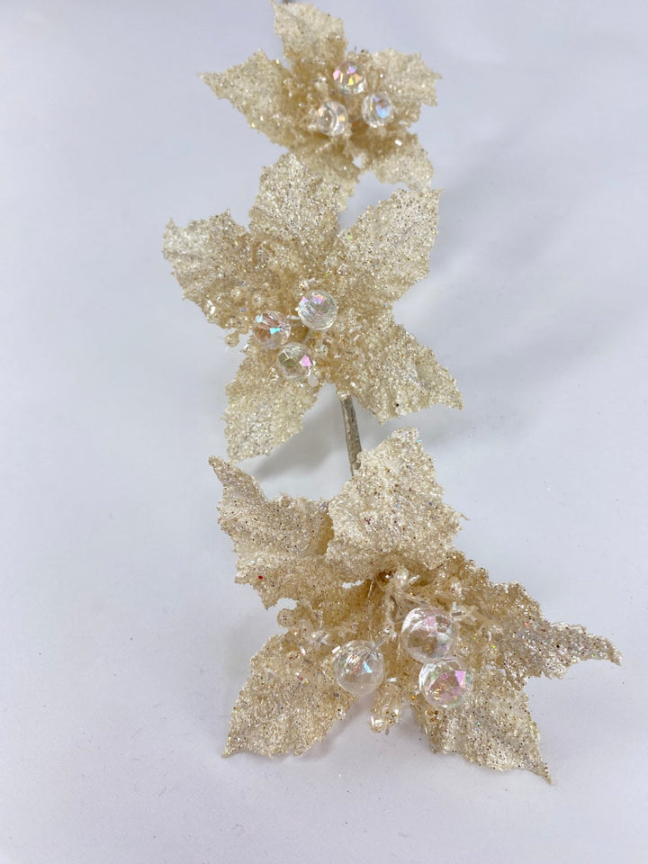 Farrisilk Ivory Star PoinsettiasSpray - 28" - Greenery MarketCF122 - 62