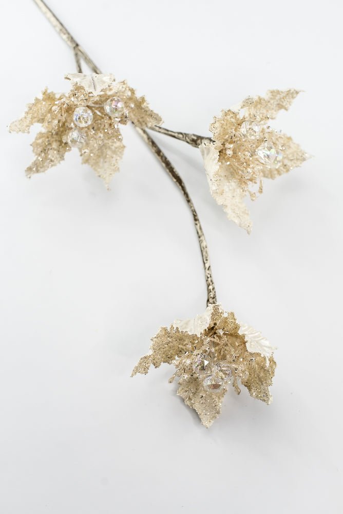 Farrisilk Ivory Star PoinsettiasSpray - 28" - Greenery MarketCF122-62