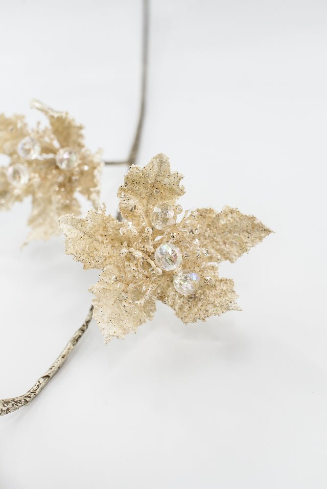 Farrisilk Ivory Star PoinsettiasSpray - 28" - Greenery MarketCF122-62