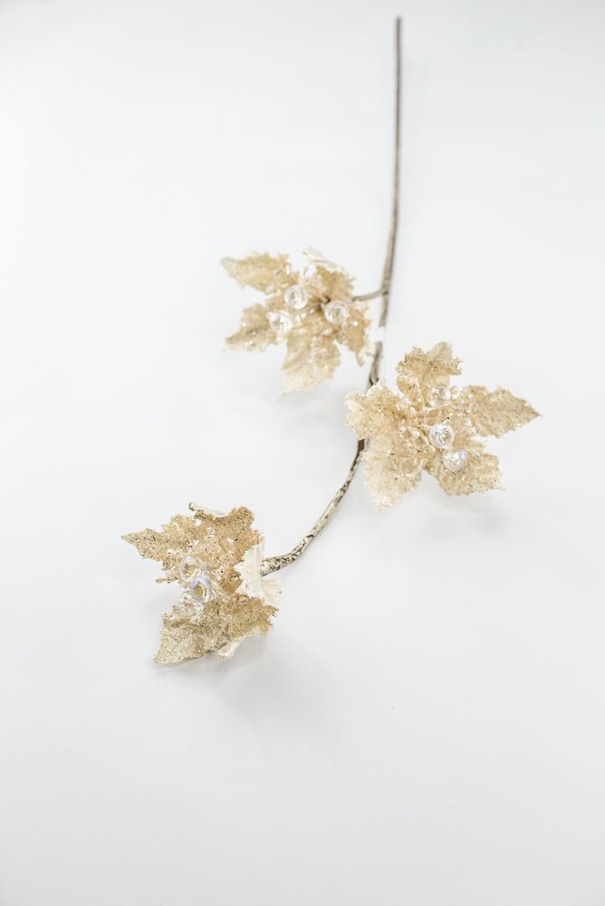 Farrisilk Ivory Star PoinsettiasSpray - 28" - Greenery MarketCF122-62