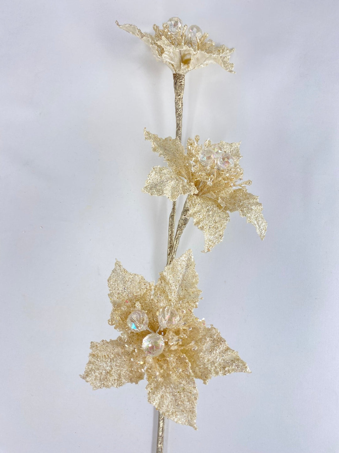 Farrisilk Ivory Star PoinsettiasSpray - 28" - Greenery MarketCF122 - 62