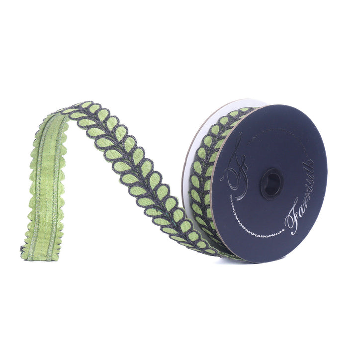 Farrisilk Lime Dorsum Wired Ribbon - 1" - Greenery MarketWired RibbonHR067-61