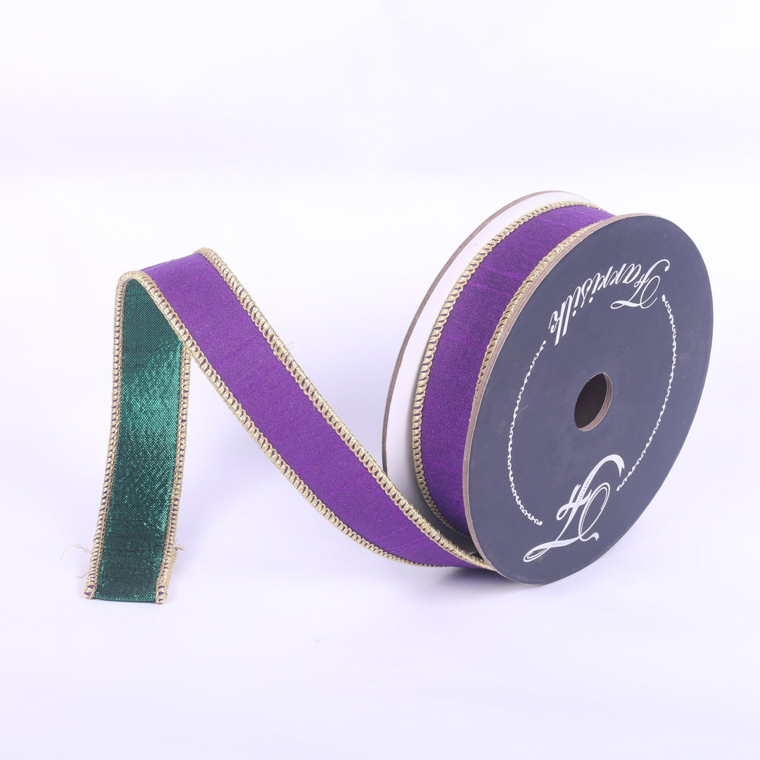 Farrisilk Mardi Gras Neutral Ground Wired Ribbon - .75" - Greenery MarketWired RibbonRK911-58
