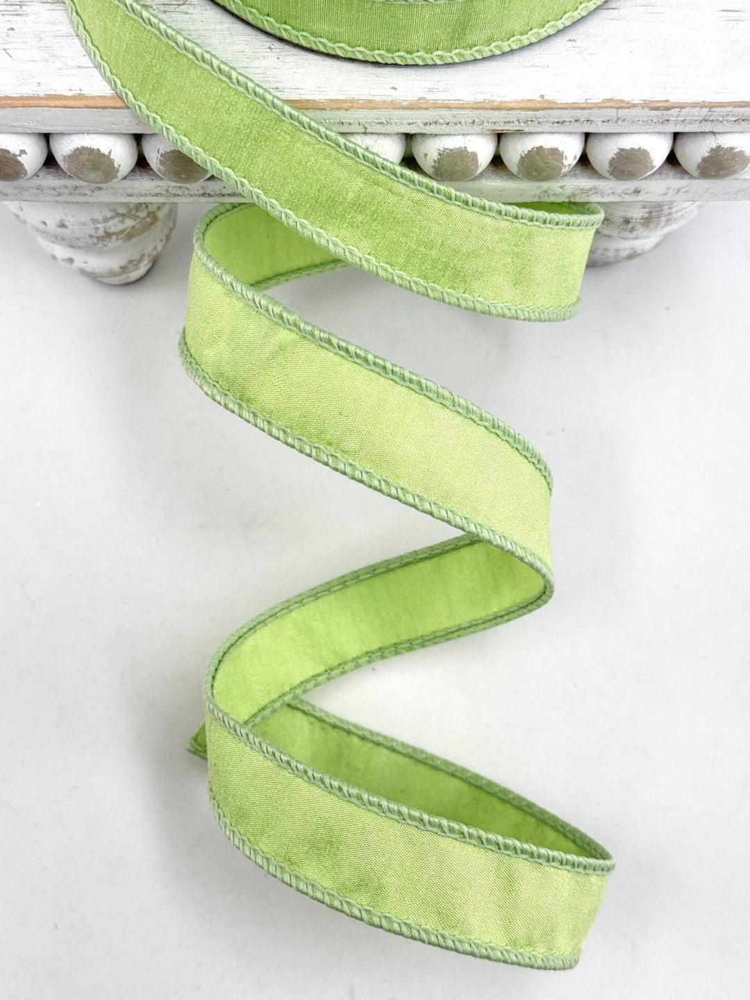 Farrisilk Mint Dupion Wired Ribbon - 1" - Greenery MarketWired RibbonRK608-13
