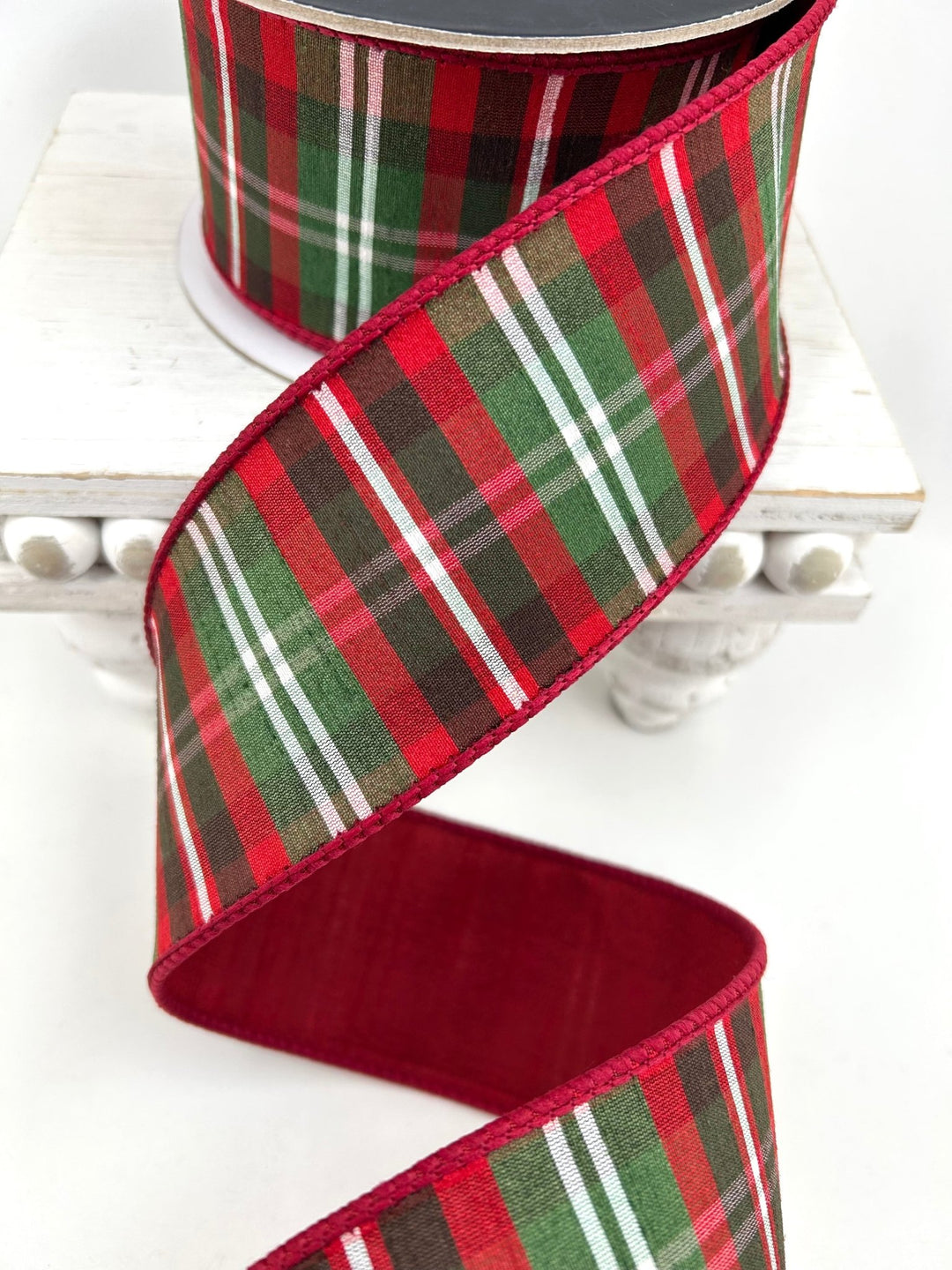 Farrisilk Multi Christmas Plaid Wired Ribbon - 2.5" - Greenery MarketWired RibbonRM002-12