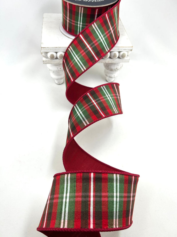 Farrisilk Multi Christmas Plaid Wired Ribbon - 2.5" - Greenery MarketWired RibbonRM002-12