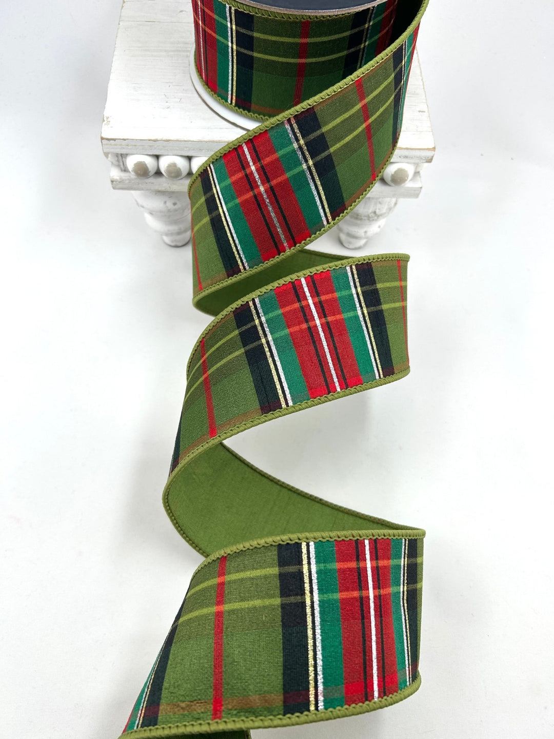 Farrisilk Multi Green Mountain Plaid Wired Ribbon - 2.5" - Greenery MarketWired RibbonRK927-32
