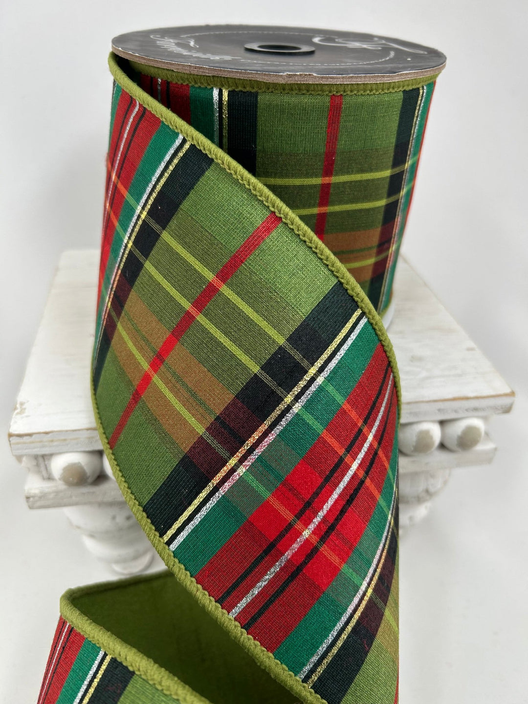 Farrisilk Multi Green Mountain Plaid Wired Ribbon - 4" - Greenery MarketWired RibbonRK928-32