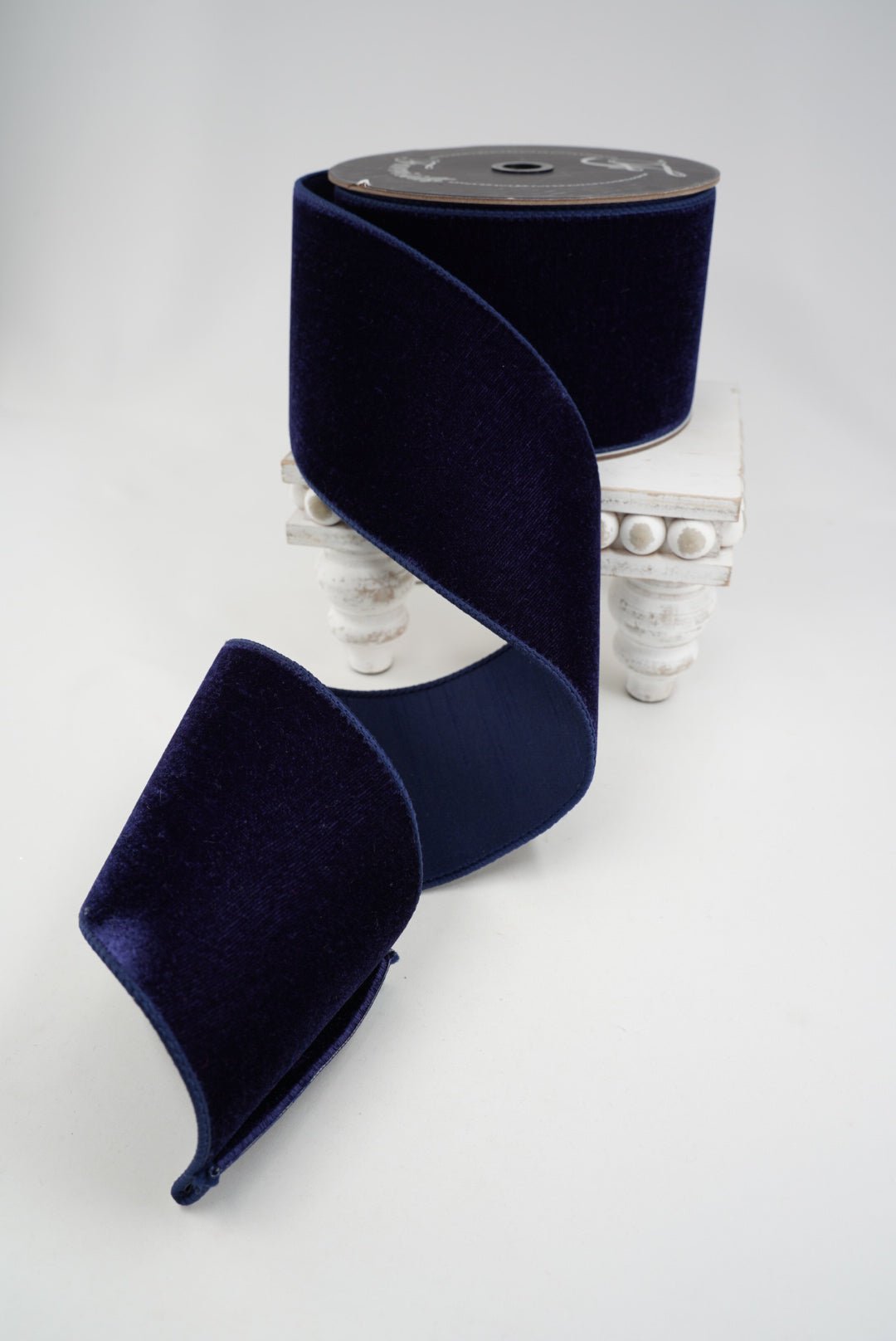 Farrisilk Navy Velvet Wired Ribbon - 4" - Greenery MarketWired RibbonRG804-21