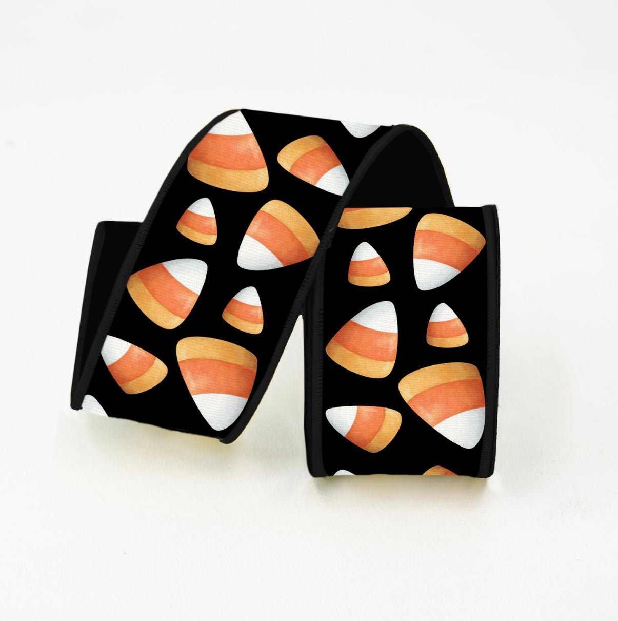 Farrisilk Orange and black candycorn 2.5” wired ribbon - Greenery MarketRibbons & TrimRk246-92
