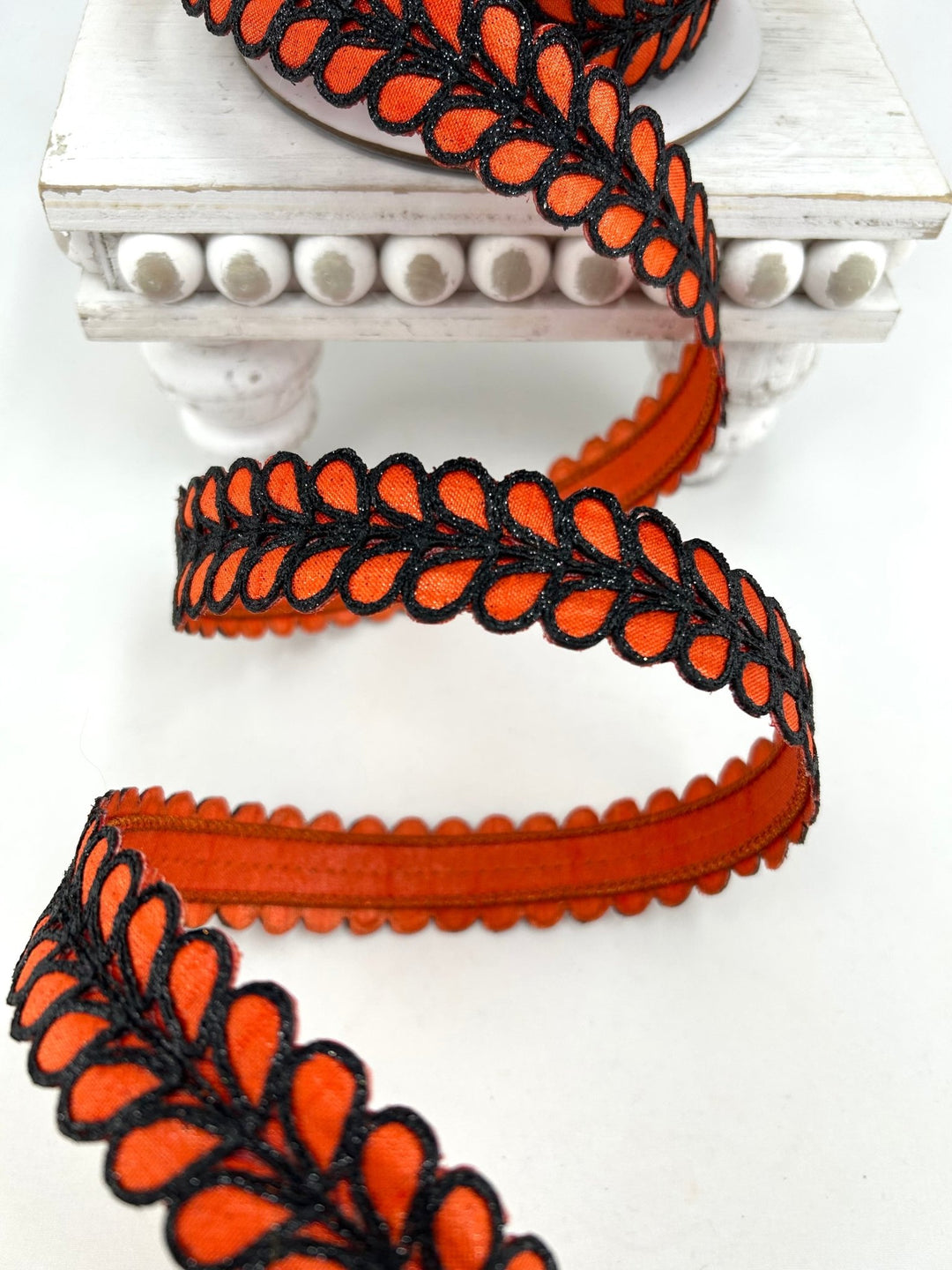 Farrisilk Orange & Black Dorsum Wired Ribbon - 1" - Greenery MarketWired RibbonHR067-52