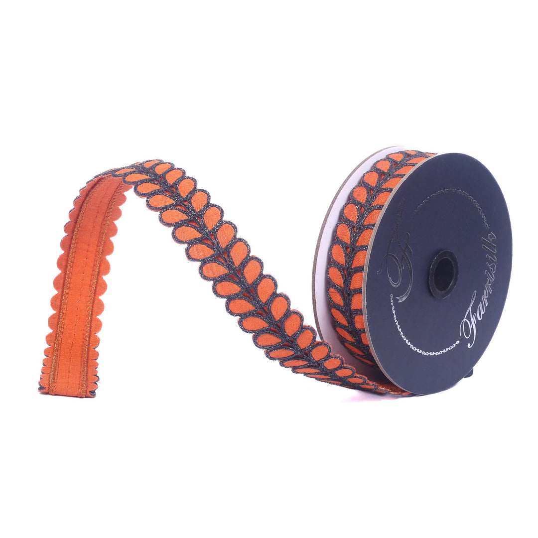 Farrisilk Orange Dorsum Wired Ribbon - 1" - Greenery MarketWired RibbonHR067-52