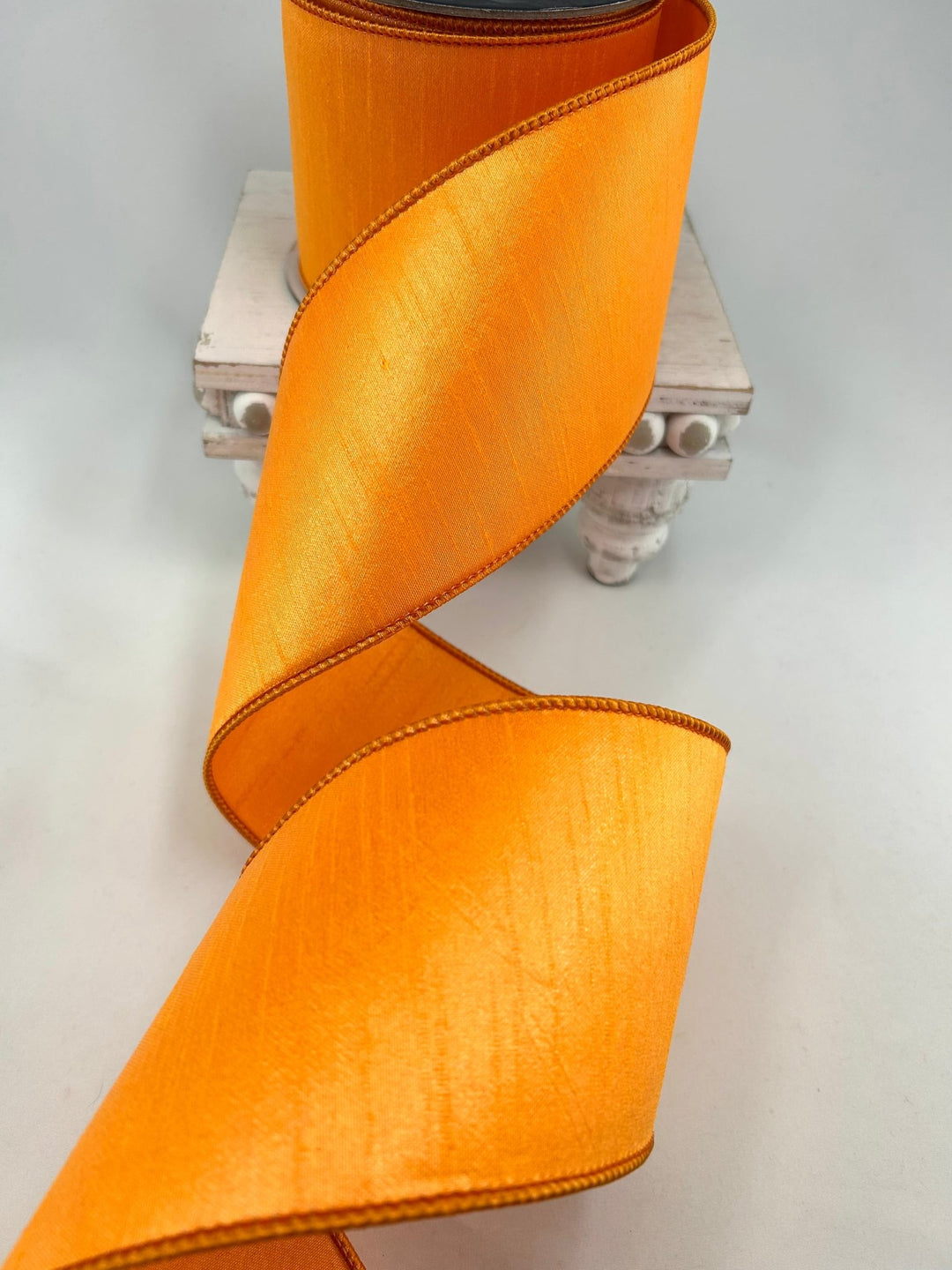 Farrisilk Orange Silky Sheen Wired Ribbon - 4" - Greenery MarketWired RibbonSR156-52
