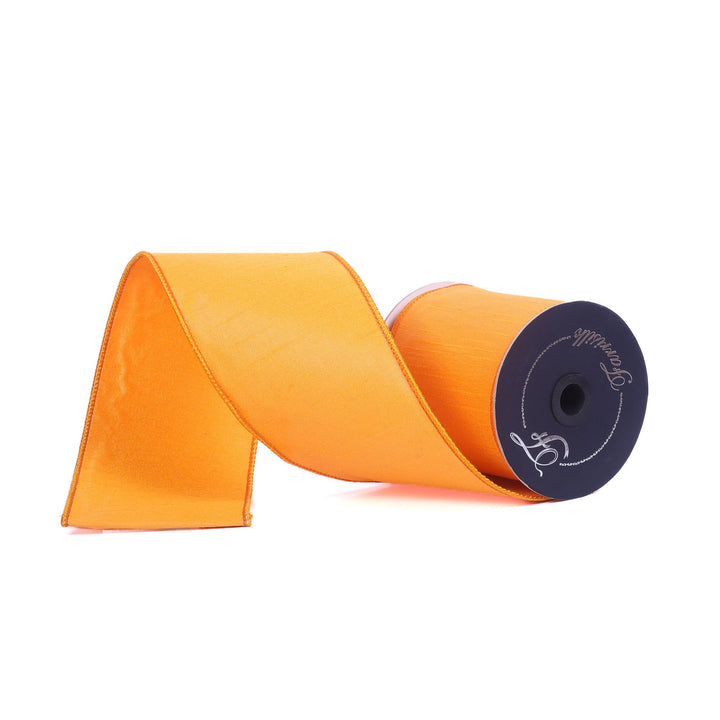 Farrisilk Orange Silky Sheen Wired Ribbon - 4" - Greenery MarketWired RibbonSR156-52