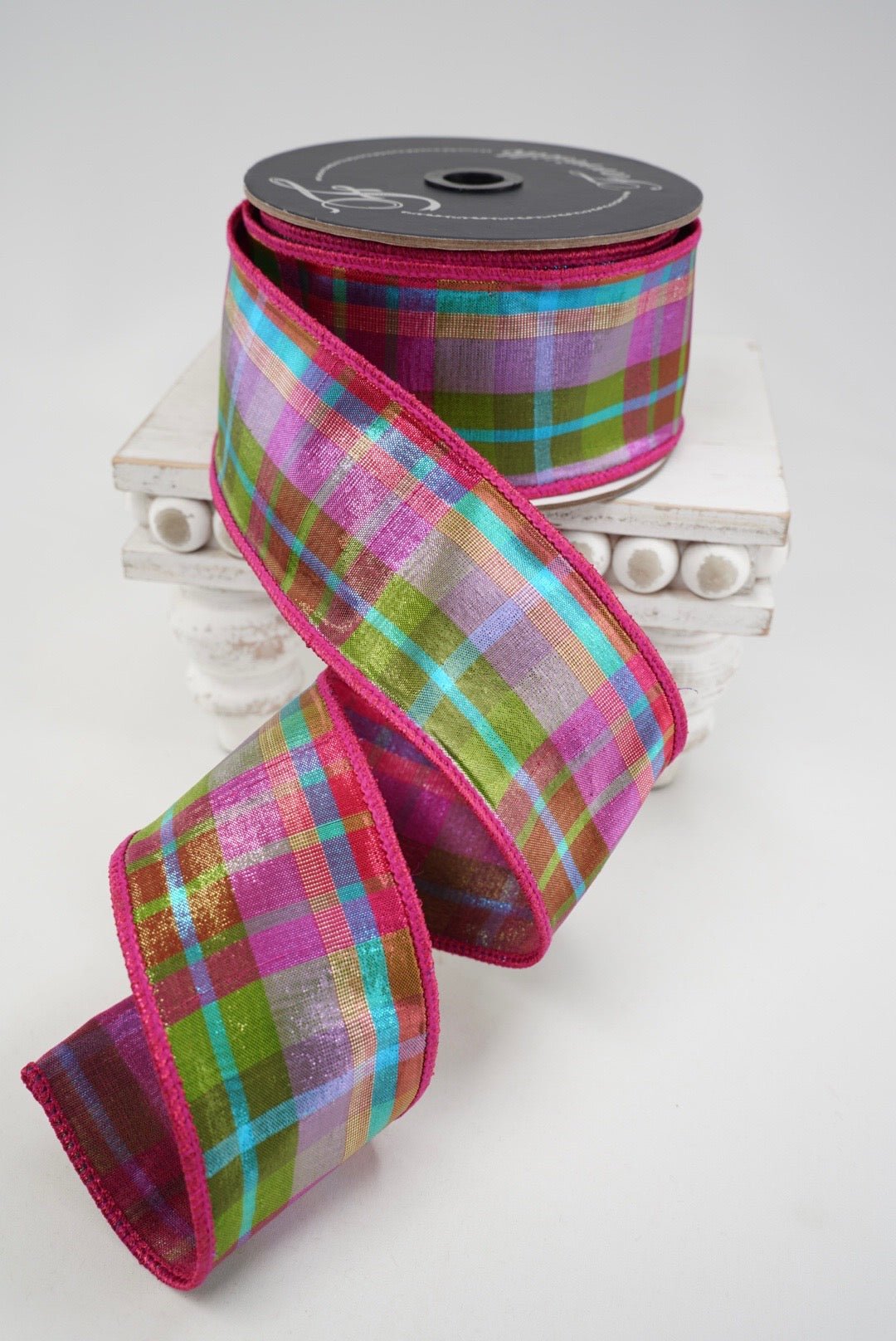 Farrisilk Pastel Candy Plaid Wired Ribbon - 2.5" - Greenery MarketWired RibbonRK112-33