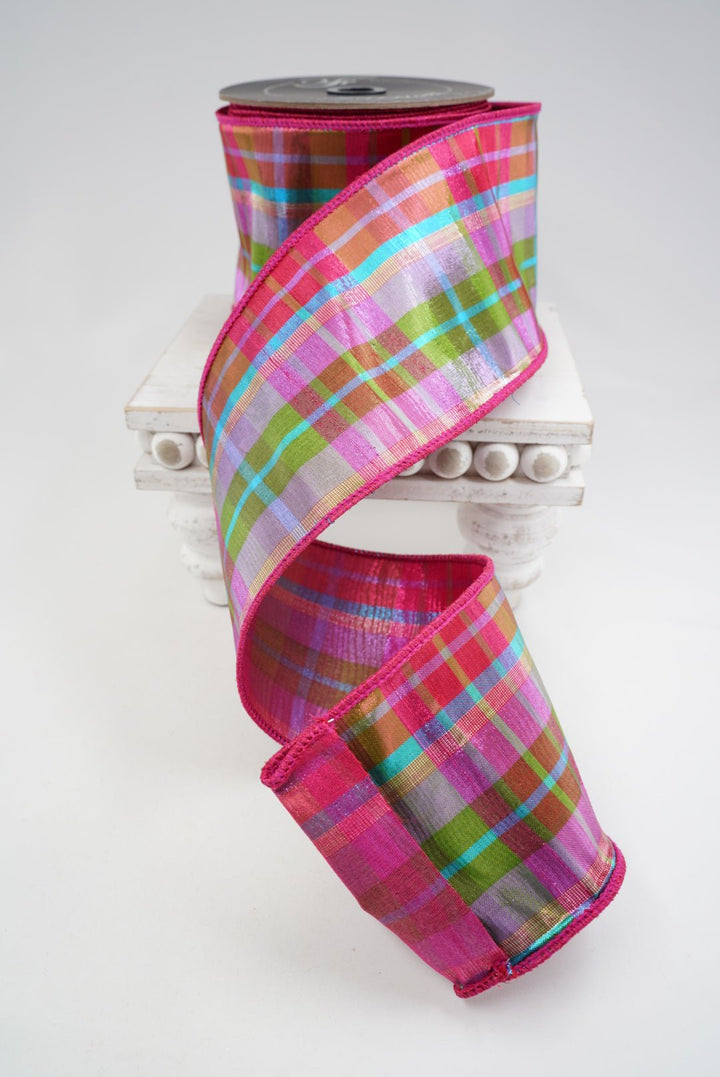 Farrisilk Pastel Candy Plaid Wired Ribbon - 4" - Greenery MarketWired RibbonRK113-33