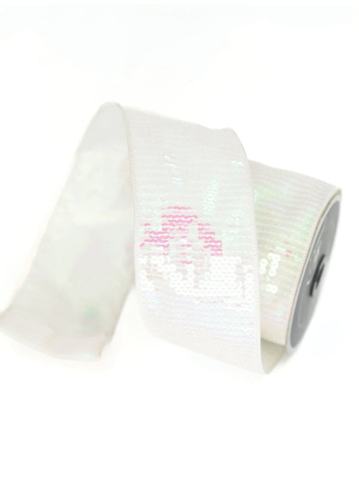 Farrisilk pastel glitz iridescent ribbon - 2.5” - Greenery Marketwired ribbonRK577 - 44