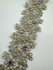 Farrisilk platinum pearls and purple gems 2.5” wired ribbon - Greenery MarketRibbons & TrimRk335-70