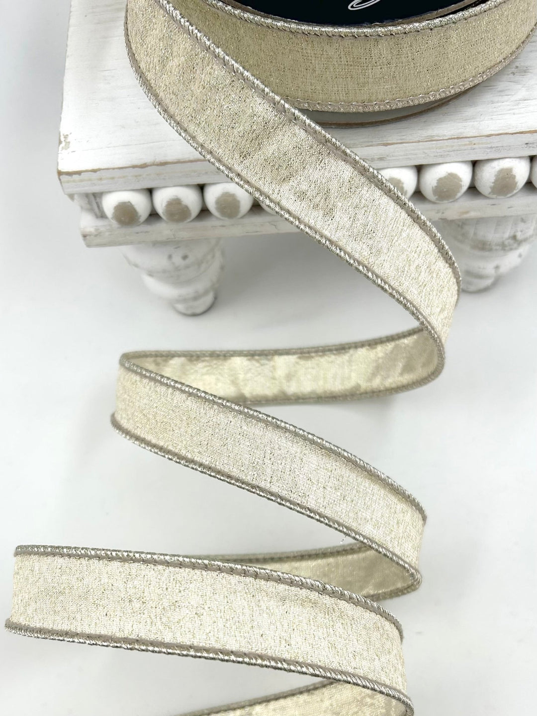 Farrisilk Platinum Stardust Wired Ribbon - 1" - Greenery MarketWired RibbonRK800-51